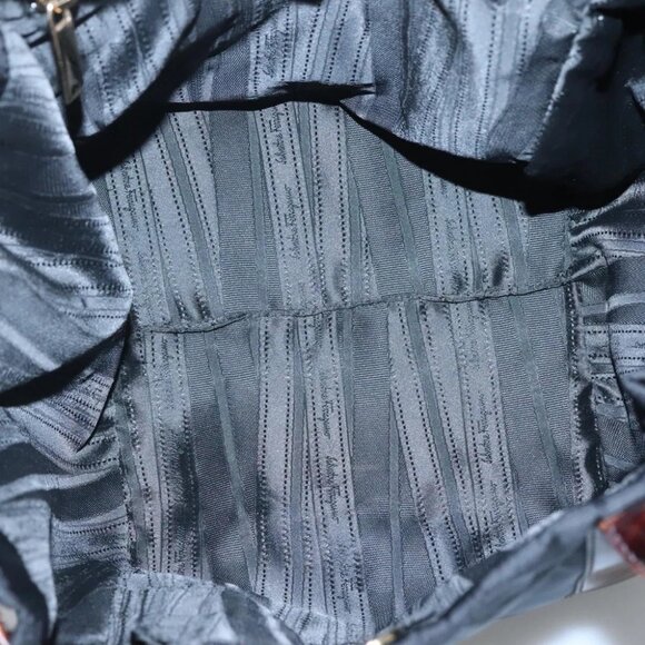 Salvatore Ferragamo Shoulder Bag Nylon Black Gold Auth 118189 - Picture 11 of 14